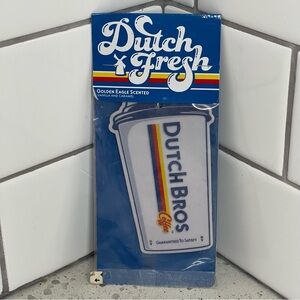 Rare Dutch Bros Coffee Dutch Fresh Golden Eagle Scented Car Freshner